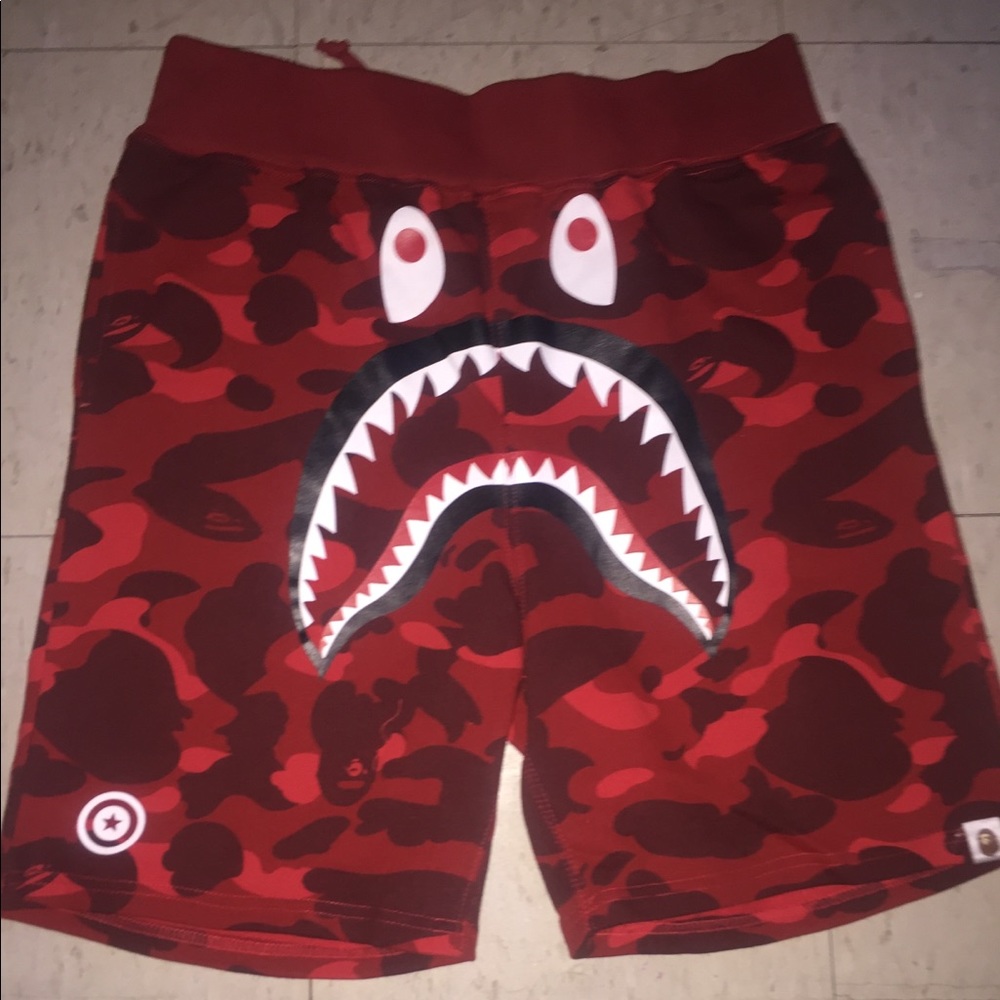 Red bape shorts